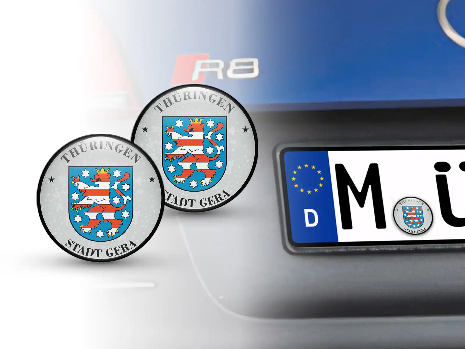 TÜV Kennzeichen-Sticker Stadt Gera Nummernschild plakette